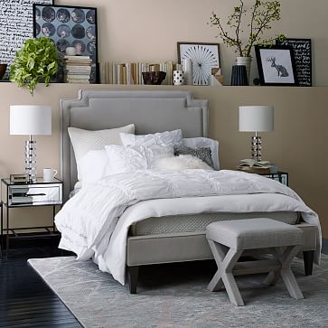 Harlow Upholstered  Bed Performance Velvet west elm