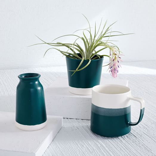 Paper & Clay Mug, Vase + Planter Dark Teal west elm