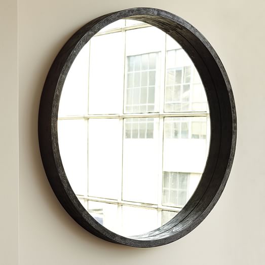 Round Mango Wood Mirror west elm