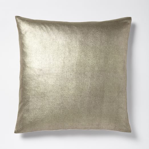 Solid Metallic Pillow Cover Mocha Gold west elm