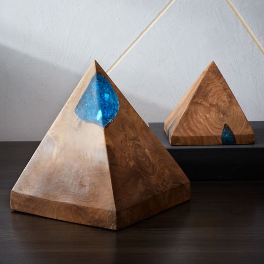 Wood + Resin Pyramid Object west elm