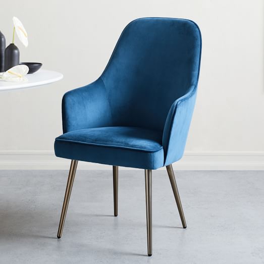 MidCentury High Back Velvet Dining Chair west elm
