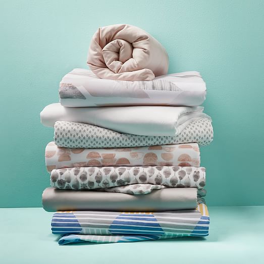 Organic Half Moon Crib Fitted Sheet Rosette west elm