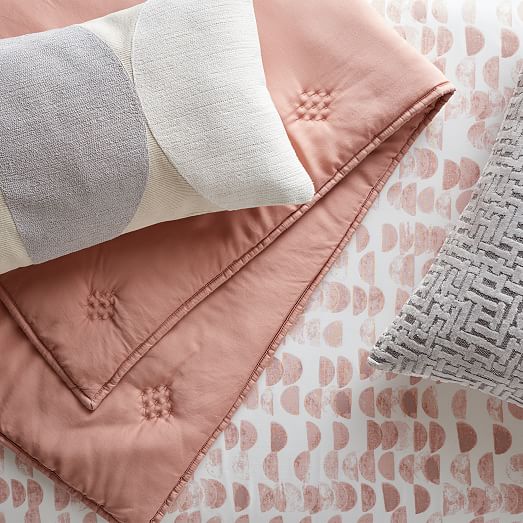 Organic Half Moon Crib Fitted Sheet Rosette west elm