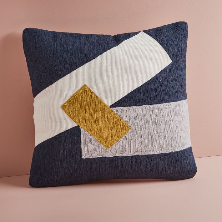 Corded Intersecting Blocks Pillow Cover