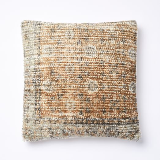 Textured Distressed Ornament Pillow Cover Horseradish west elm