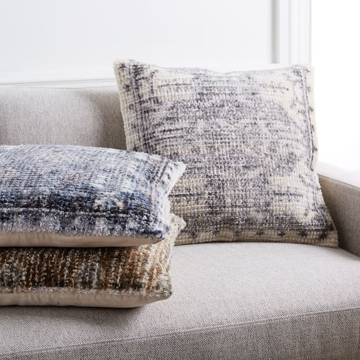 Textured Distressed Ornament Pillow Cover west elm