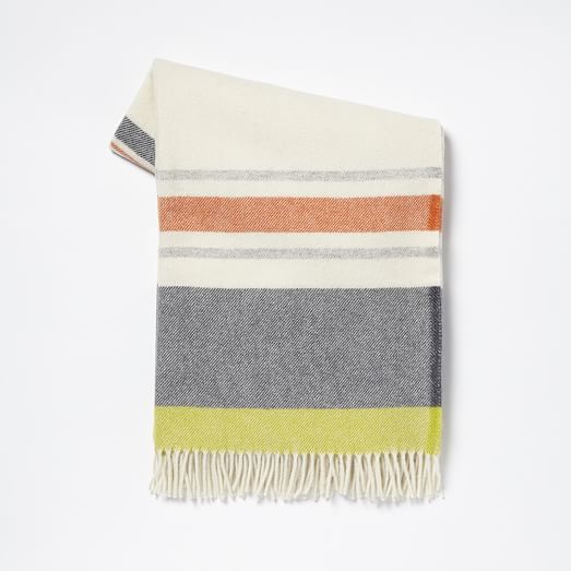 Faribault Large Stripe Wool Throw west elm