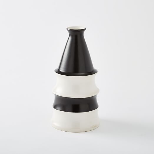 Black + White Colorblock Vases west elm