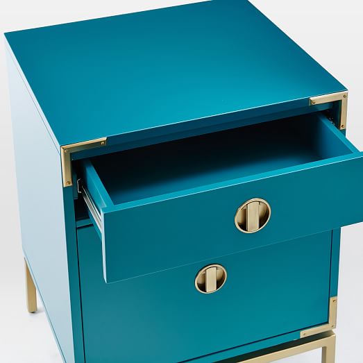 Malone Campaign Nightstand Blue Teal west elm