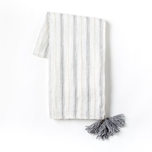 Stripe Linen Throw west elm