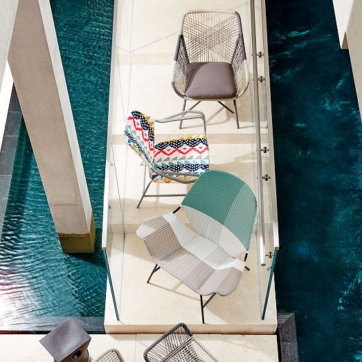 Huron Outdoor Small Lounge Chair + Cushion Gray west elm