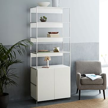 Lacquer Storage Bookshelf + Cabinet - 33" | west elm