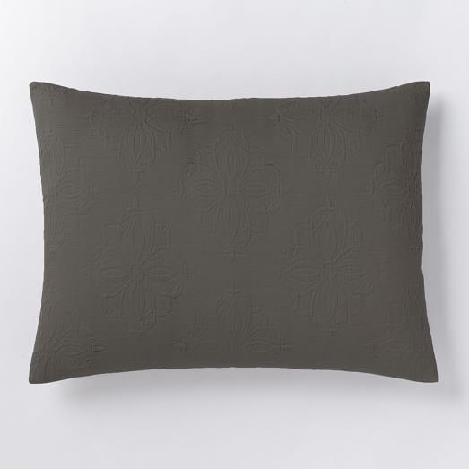 Organic Diamond Medallion Matelasse Standard Sham Slate west elm