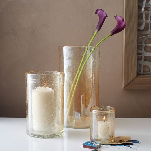 Luster Glass Hurricanes + Vases west elm