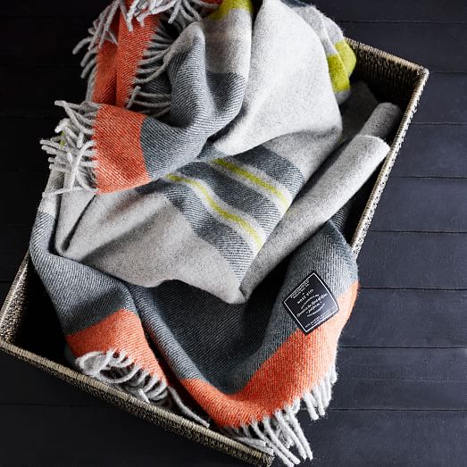 Faribault Large Stripe Wool Throw west elm
