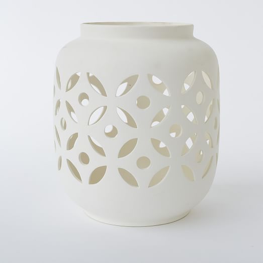 Porcelain Hurricanes + Vases Floral west elm