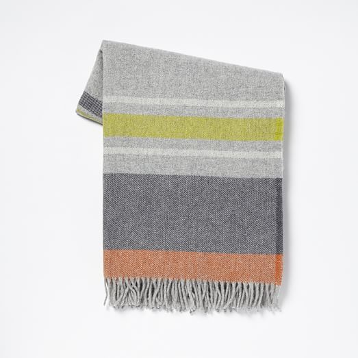 Faribault Large Stripe Wool Throw west elm