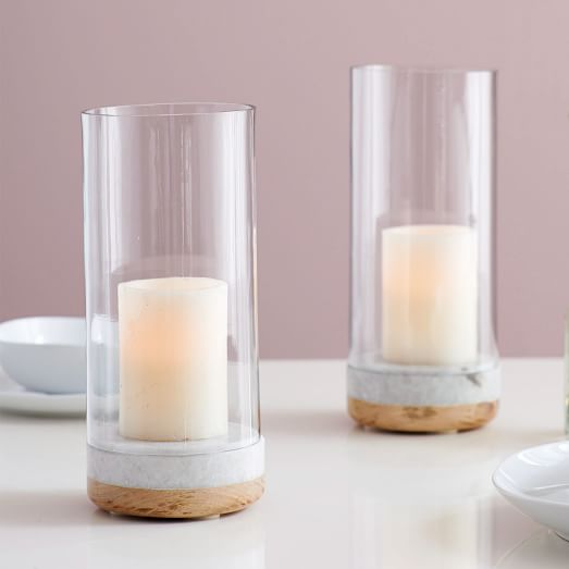Layered Marble Hurricanes + Vases west elm
