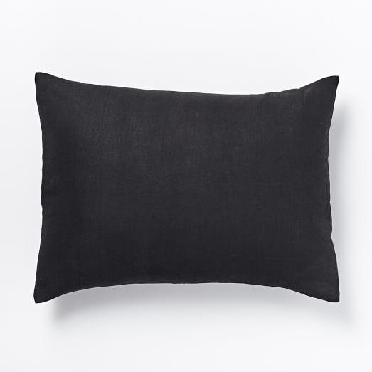 Belgian Flax Linen Shams Black west elm