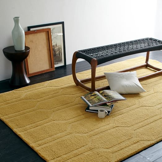 Textured Wool Rug Horseradish west elm