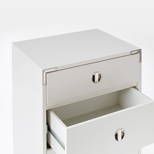 Malone Campaign 5Drawer Tall Dresser White Lacquer west elm