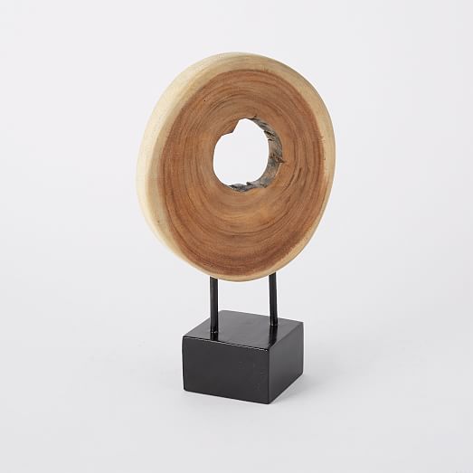 Circular Wood Object + Stand west elm