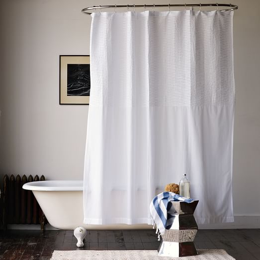 Pintuck Shower Curtain west elm