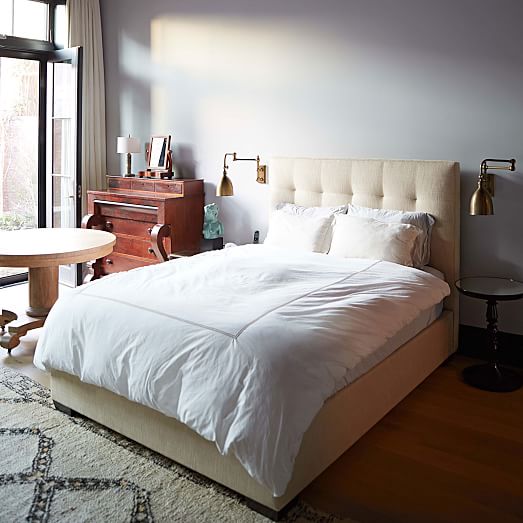 Tall Grid Tufted Headboard | west elm