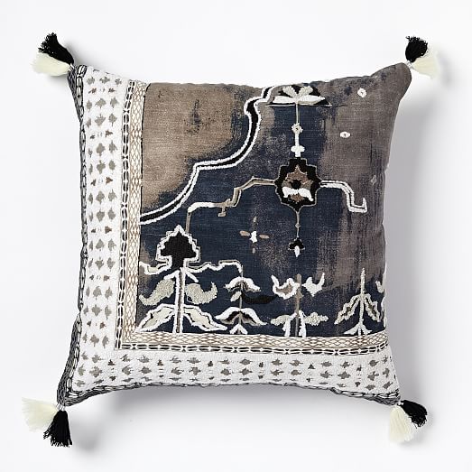 Border Fragment Pillow Cover Black west elm