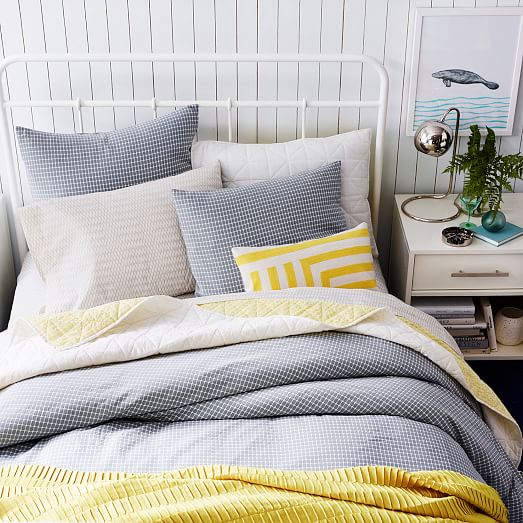 Tile Style King Shams Feather Gray west elm