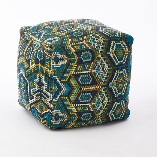 Outdoor Mosaic Tile Pouf west elm