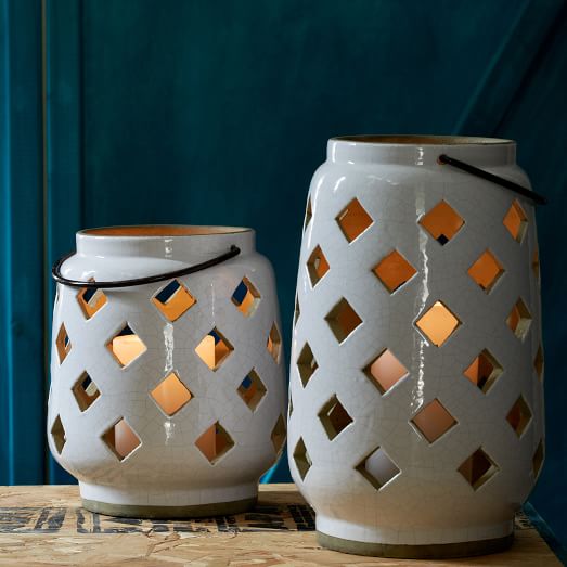Cutout Ceramic Hurricanes + Vases west elm