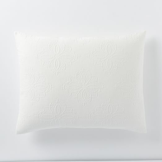 Organic Diamond Medallion Matelasse Standard Shams Stone White west elm