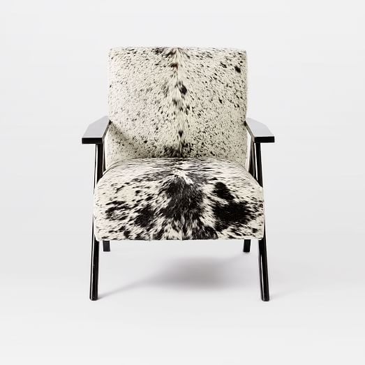 Retro Cowhide Chair Black + White west elm