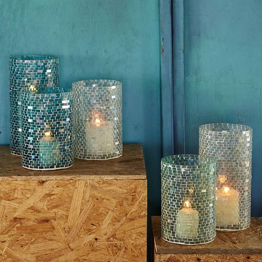 Mosaic Glass Candleholders west elm