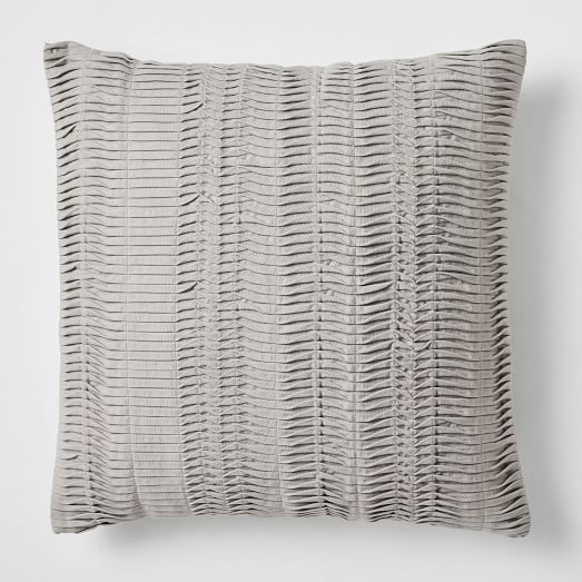 Pleated Pillow Cover Platinum west elm