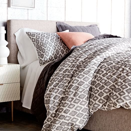 Organic Double Diamond Duvet Cover west elm