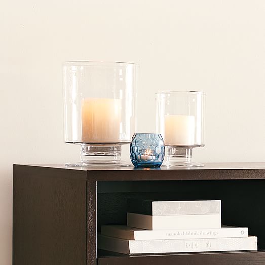Footed Glass Hurricanes + Vases west elm