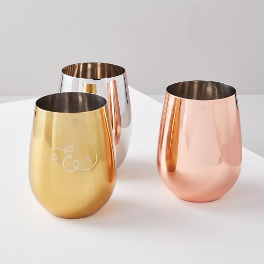Metal Stemless Wine Glasses west elm