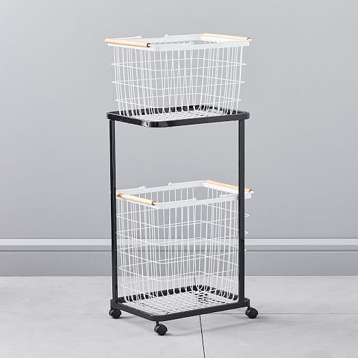 Yamazaki Home Tosca Laundry Basket + Wagon west elm