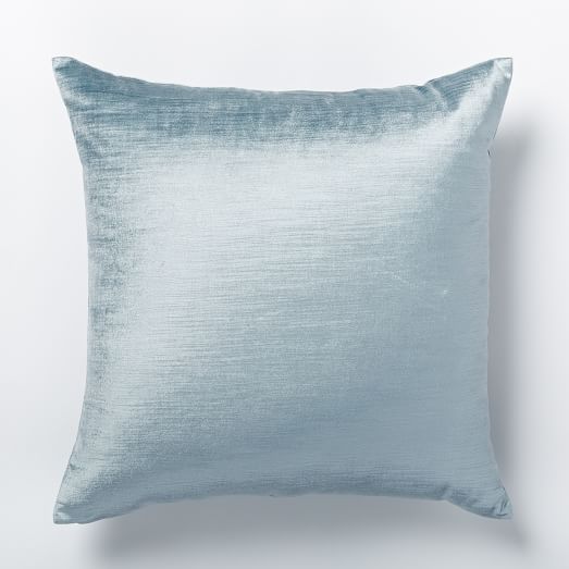 Cotton Luster Velvet Pillow Cover Dusty Blue west elm