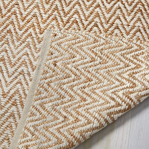 Jute Chenille Herringbone Rug Natural/Ivory west elm
