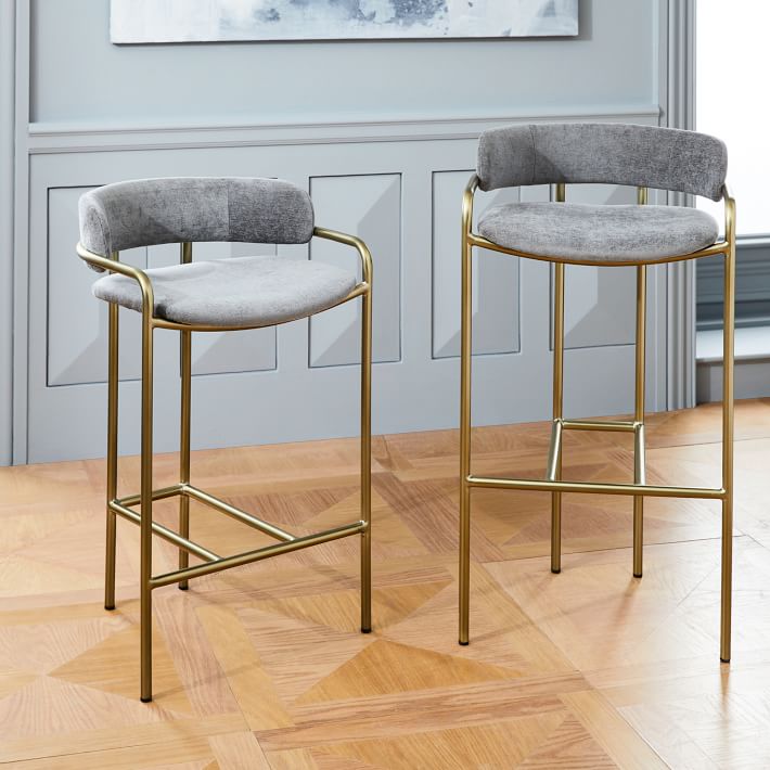 Curved Luxe Counter Stools Bar Seating