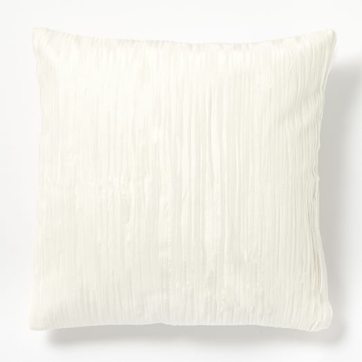Pleated Silk Pillow Cover White west elm