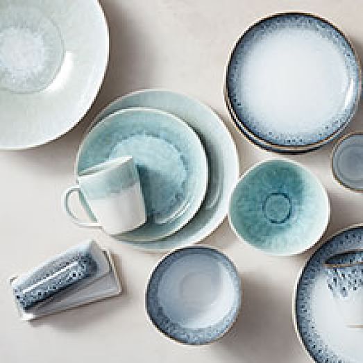 Reactive Glaze Dinnerware Set Black/White west elm