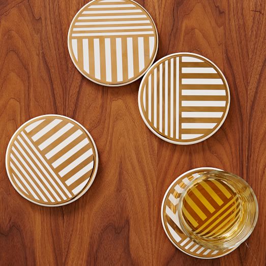 Linear Gold Coasters (Set of 4) west elm