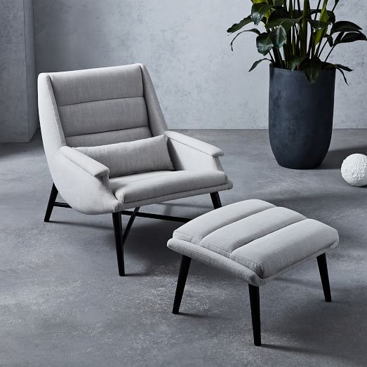 Swoop Chair + Ottoman west elm