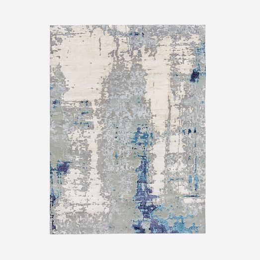 Painterly Abstract Rug Blue west elm