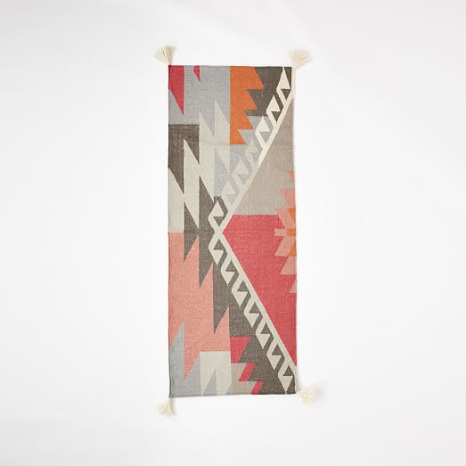 Sivas Wool Kilim Rug Macaroon Pink west elm